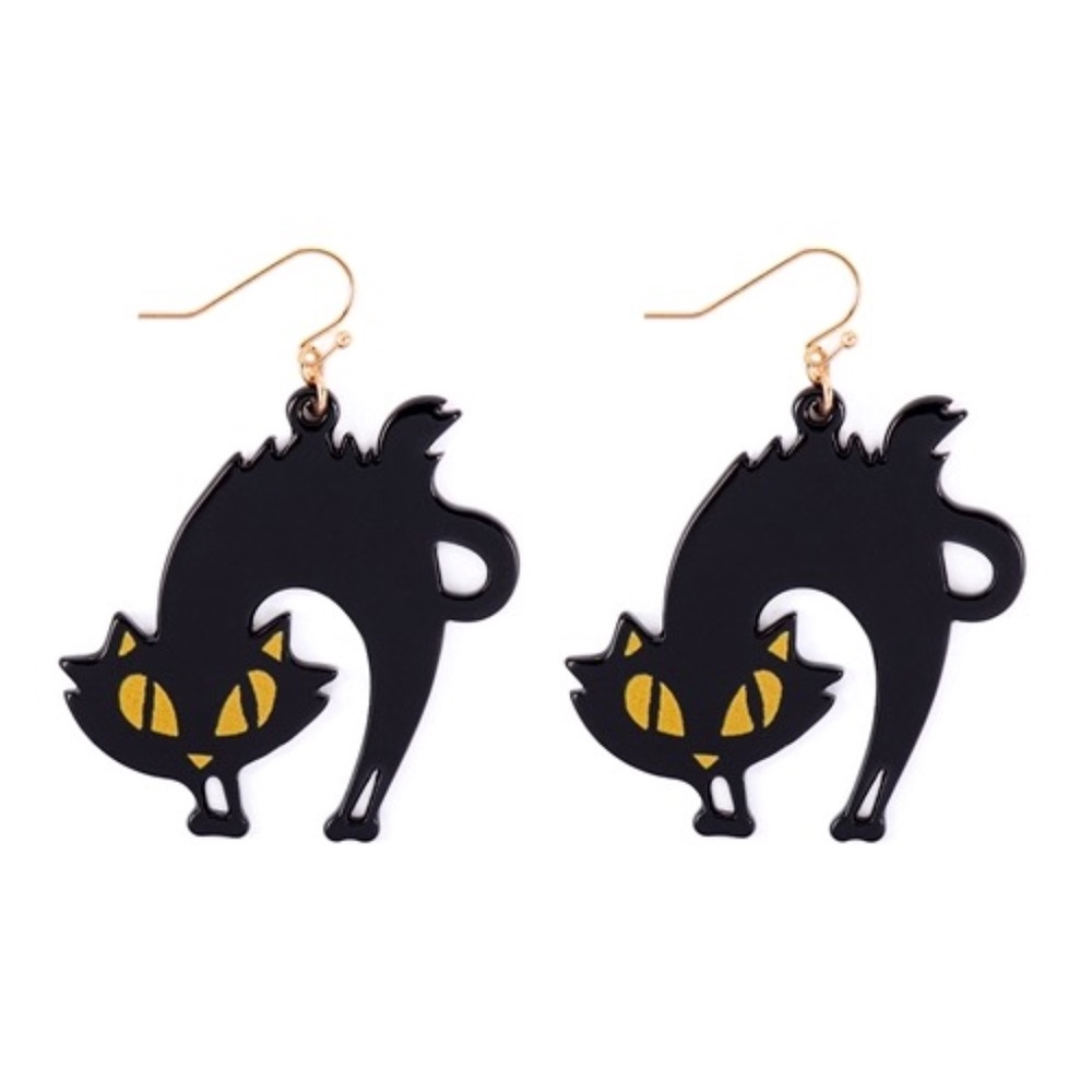Halloween Black Cat Earrings.